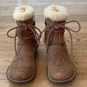 UGG Australia Rianne Winter Boots Women's Size 8 Brown Leather NWOT